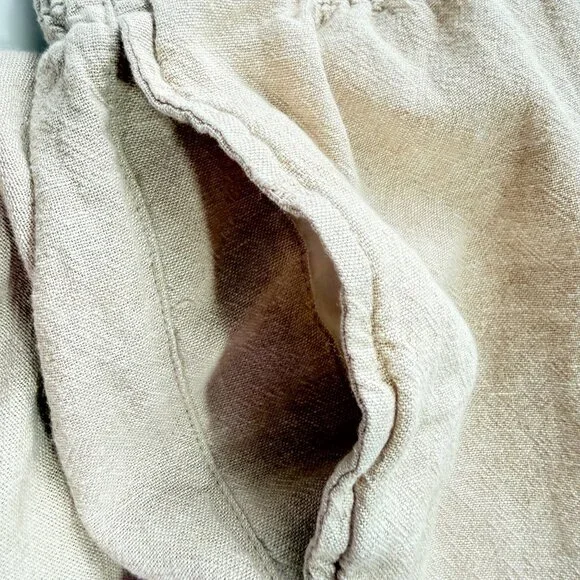 Old Navy Pants Set of 2 Womens XXL Beige & Stripe Linen Blend Wide Leg High Rise - Picture 12 of 13